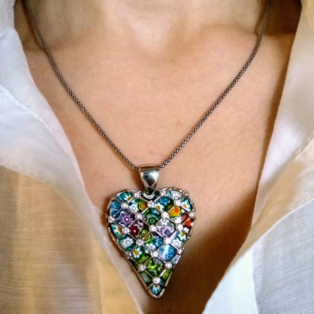 Vintage Alan K. Murano Heart Necklace